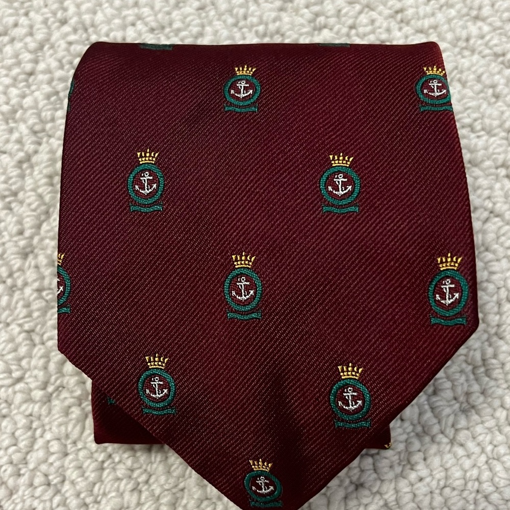 VTG Polo by Ralph Lauren Maroon Nautical Tie NWT